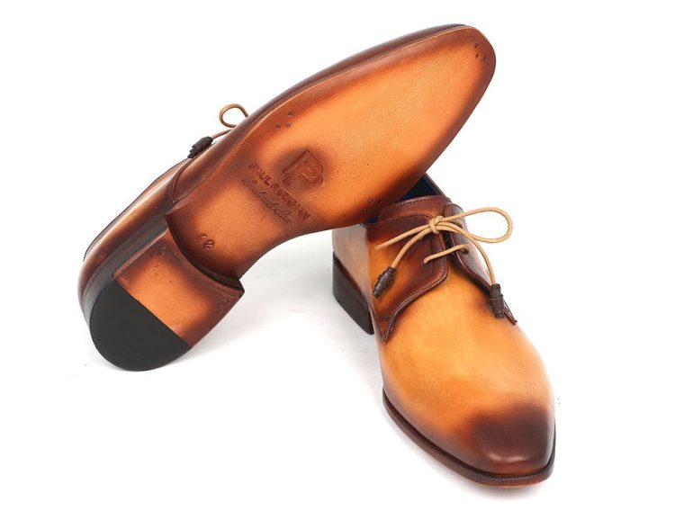 Paul Parkman Brown & Camel Hand-Painted Derby Shoes (ID#326-CML) - Image 3