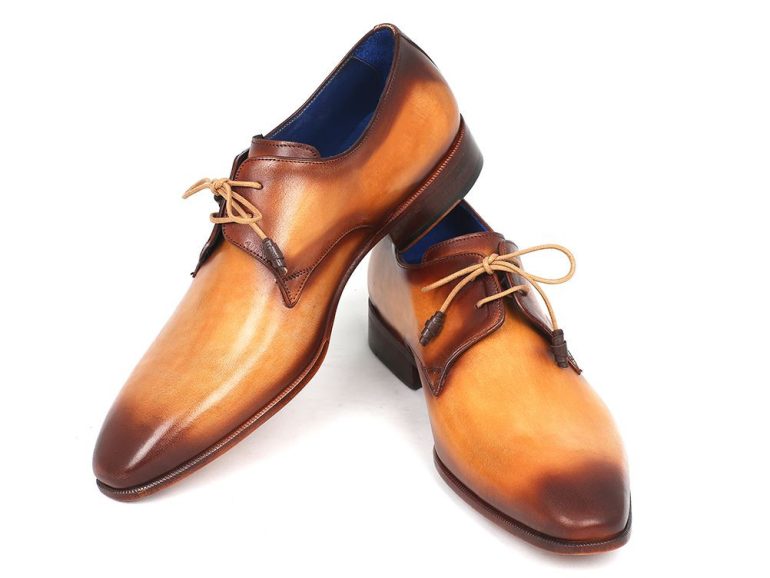 Paul Parkman Brown & Camel Hand-Painted Derby Shoes (ID#326-CML) - Image 6