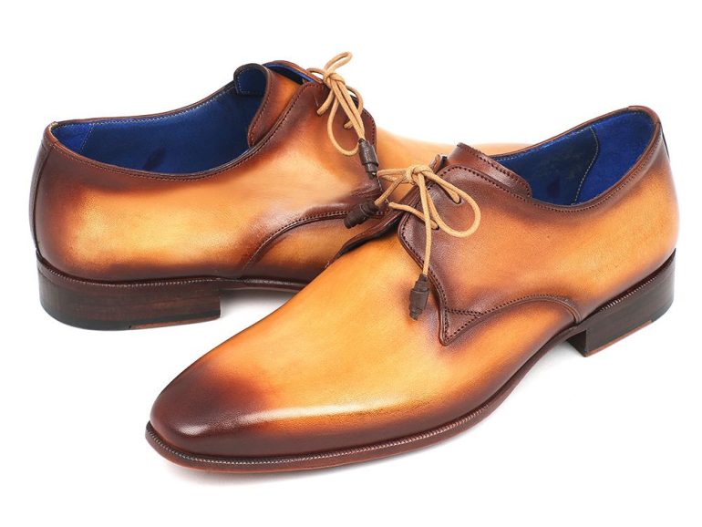 Paul Parkman Brown & Camel Hand-Painted Derby Shoes (ID#326-CML) - Image 4