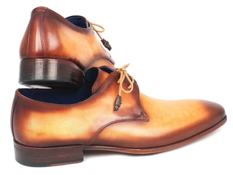 Paul Parkman Brown & Camel Hand-Painted Derby Shoes (ID#326-CML) - Image 2