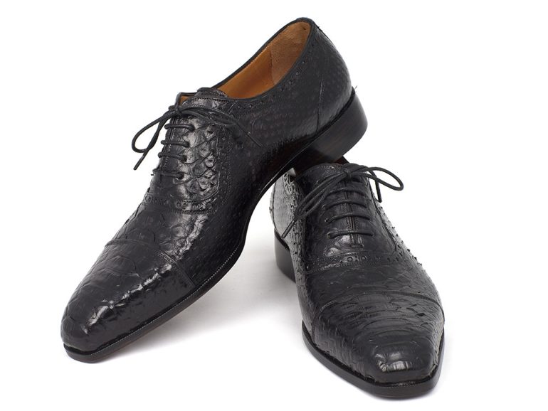 Paul Parkman Black Genuine Python Captoe Oxfords - Image 4