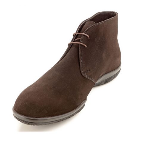 Prada men’s desert boots in Dark Brown Suede leather, Mod. 4T2107 4G5 F0003