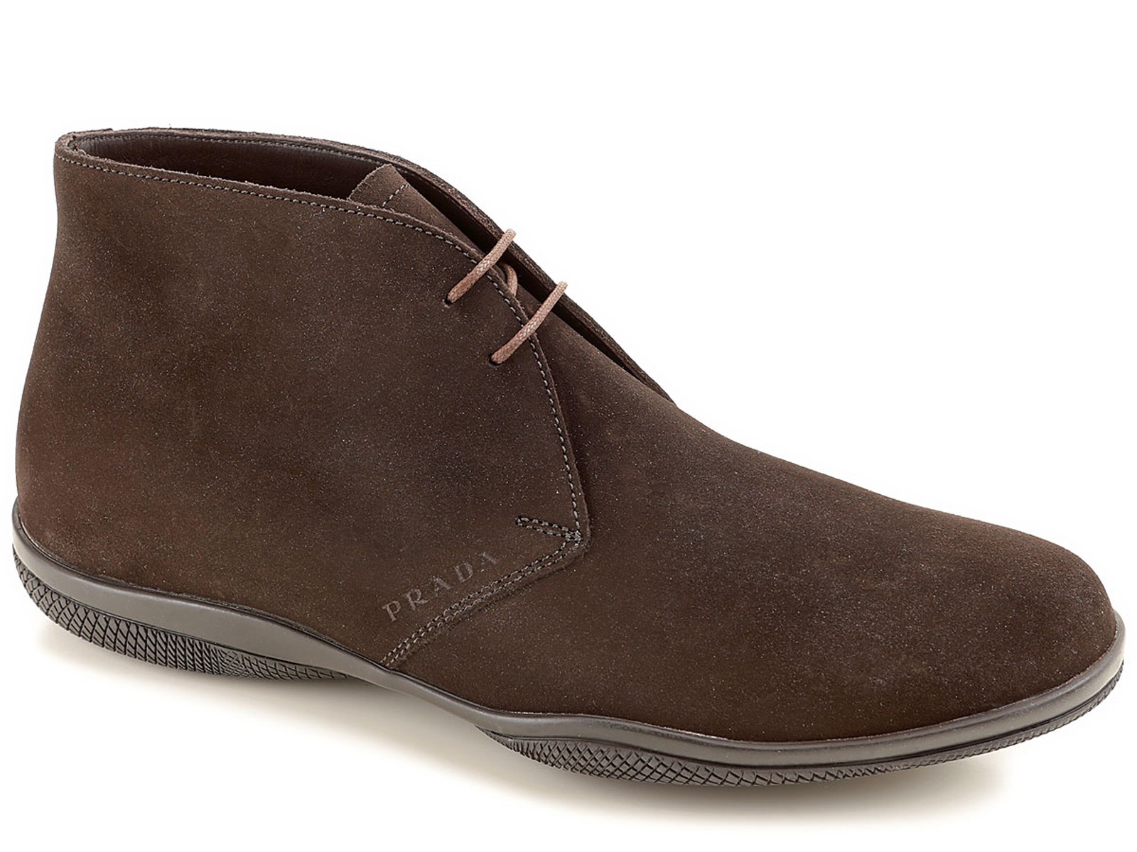 Prada men's desert boots in Dark Brown Suede leather, Mod. 4T2107 4G5 F0003  - 7Store