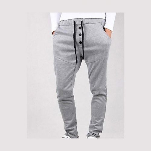 Men’s Solid Casual Sweatpants,Cotton Black / Gray #01212425