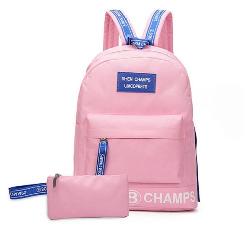 Canvas 2PCS Backpack Student School Bag Clutch Shoulder Bags