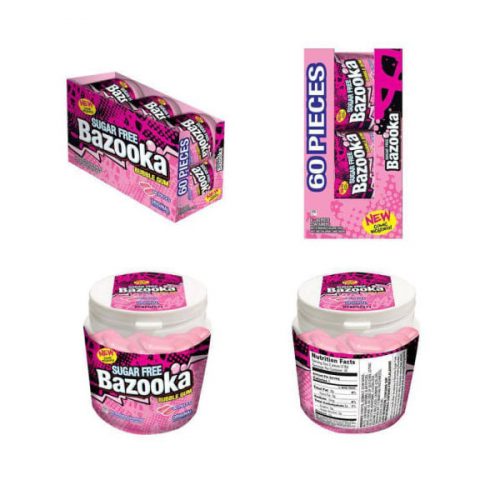 Bazooka Sugar Free Gum, Original, 60 Count