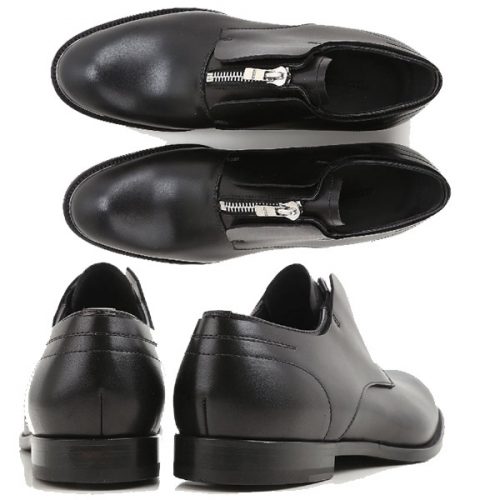 Alexander McQueen men’s zip loafers in black calf leather