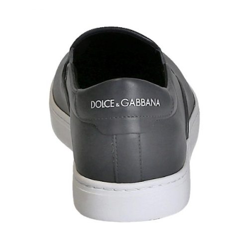Dolce&Gabbana men’s slip-on sneakers in grey Leather