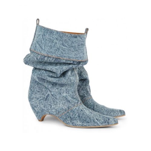 Stella McCartney women’s Denim Fabric midcalf booties shoes