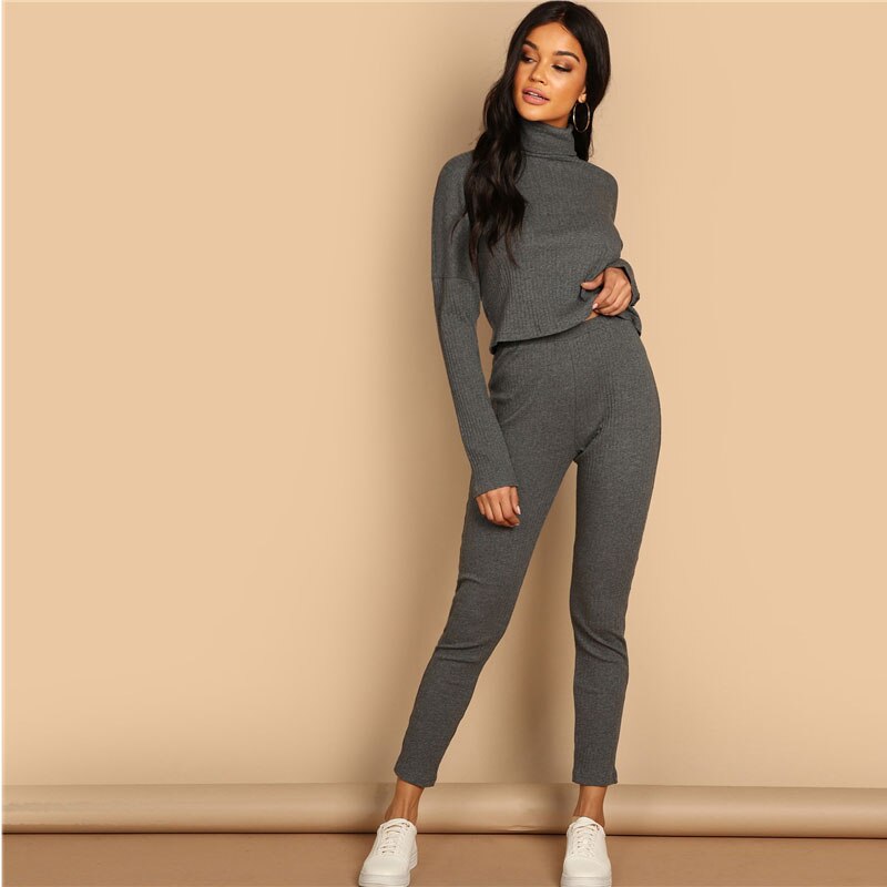 Women's Casual Grey Pants Suit 7Store