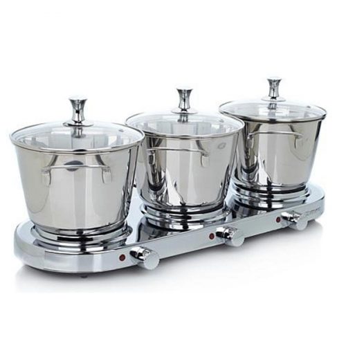 Infusion Collection 8-piece Stainless Triple Burner Buffet Set