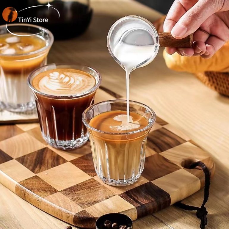 6/4/2/1Pcs Vertical Stripe Coffee Mug Heat-Resistant Glass Water Cups Transparent Tea Mug