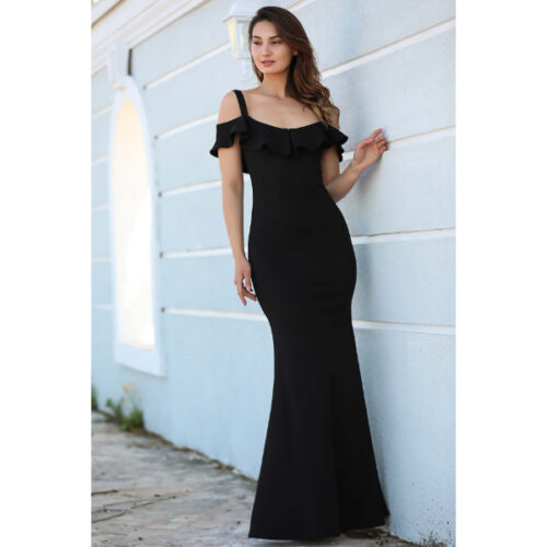 Women’s Fish Model Black Evening Dress