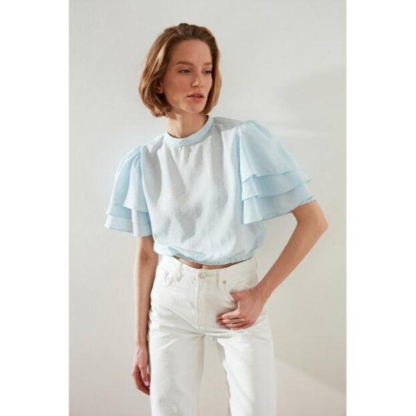 Women's Light Blue Blouse 7Store