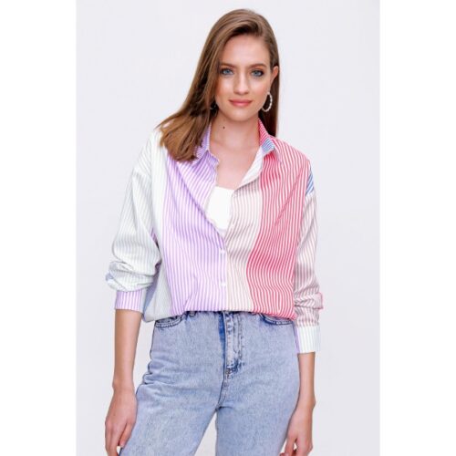 Women’s Oversize Multi-color Poplin Shirt
