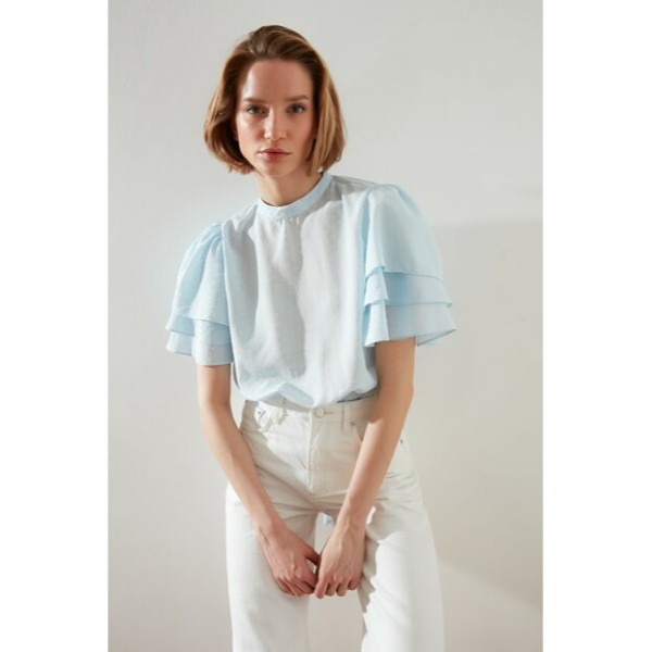 Women's Light Blue Blouse 7Store