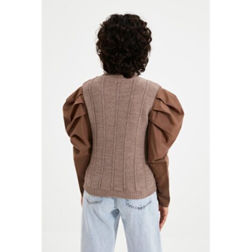 Women’s Garnish Detail Mink Tricot Sweater