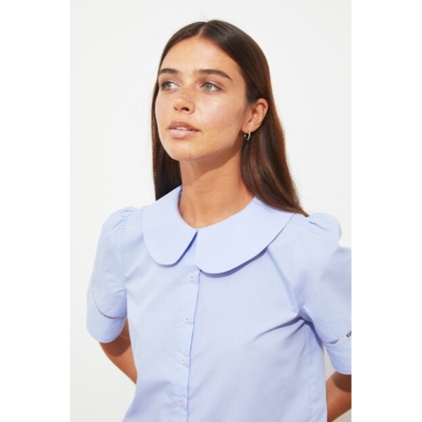 Women's Short Sleeve Blue Shirt 7Store