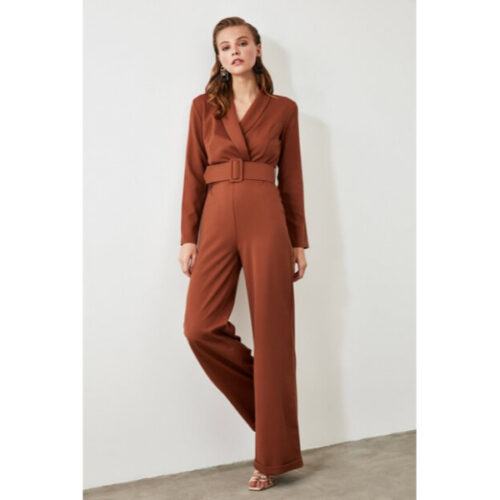 Women’s Belted Brown Overall
