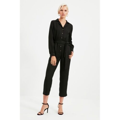 Women’s Belted Black Overall