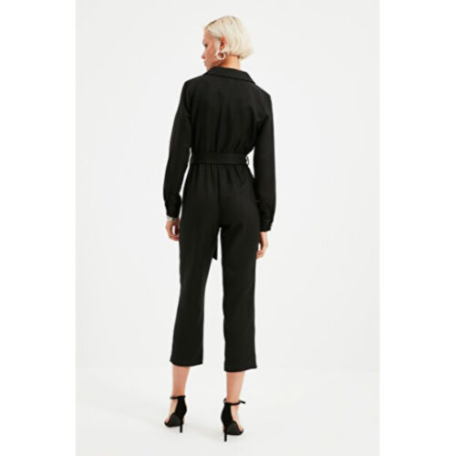 Women’s Belted Black Overall