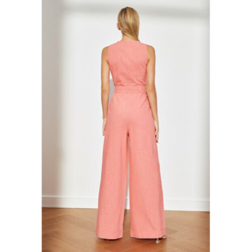 Women’s Belted Pink Overall