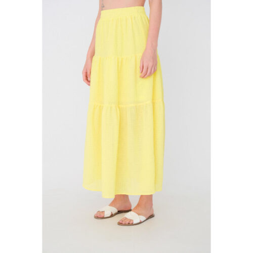 Women’s Lined Ruffle Yellow Skirt