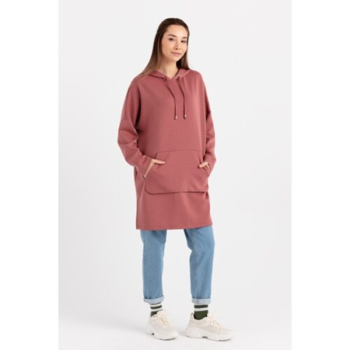 Women’s Hooded Pocket Dusty Rose Sweatshirt
