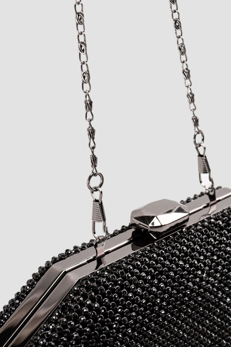 Women's Gemmed Black Evening Bag - Image 4