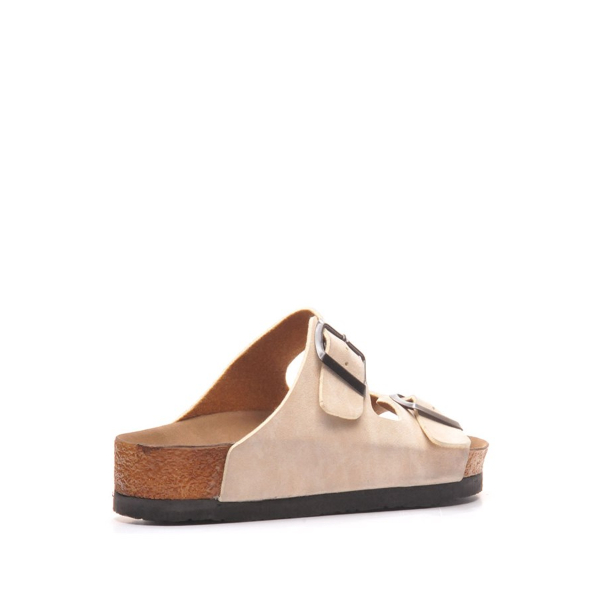 Women's Beige Nubuck Slippers - 7Store