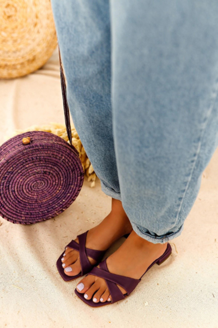 Women’s Purple Flat Slippers