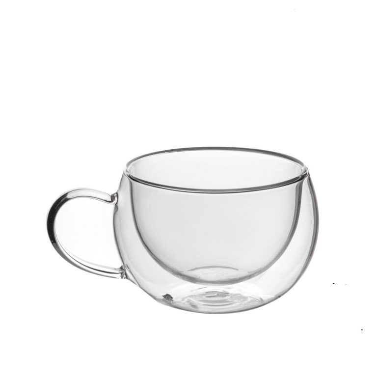Lanashei Double Wall Glass Insulted Tea Coffee Mug Set of 2 Pack 12 Oz with 2 Bamboo Tea Spoons - Image 2