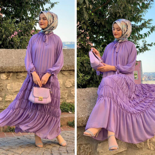 AB049 Shopee Chiffon Muslim Women’S Dress
