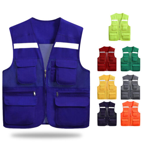 Wholesale Casual Customized Multi Pocket Men Cargo Vest Work Men’s Vest reflective Tool vest