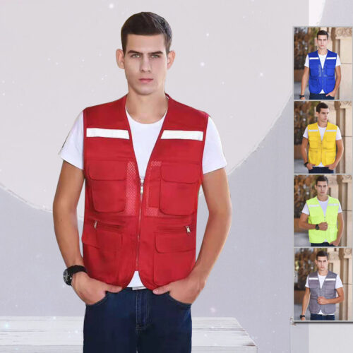 Wholesale Casual Customized Multi Pocket Men Cargo Vest Work Men’s Vest reflective Tool vest